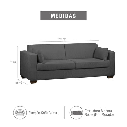 SOFA CAMA HUNTER MICROFIBRA GRIS PLOMO