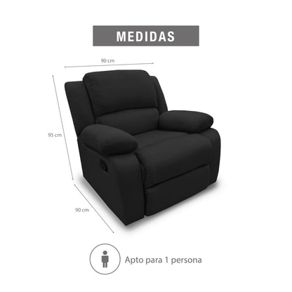 Reclinable Sull estática Microfibra negro