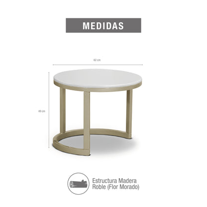 Mesa de centro nova blanco perla champán