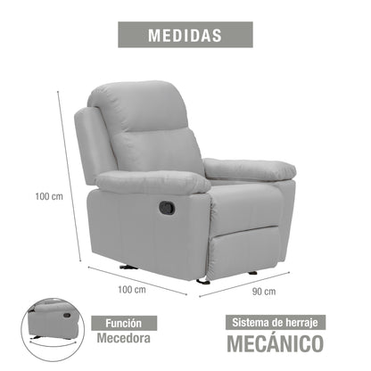 SILLA RECLINABLE ESTÁTICA MARSELLA MECEDORA SINT. GRIS
