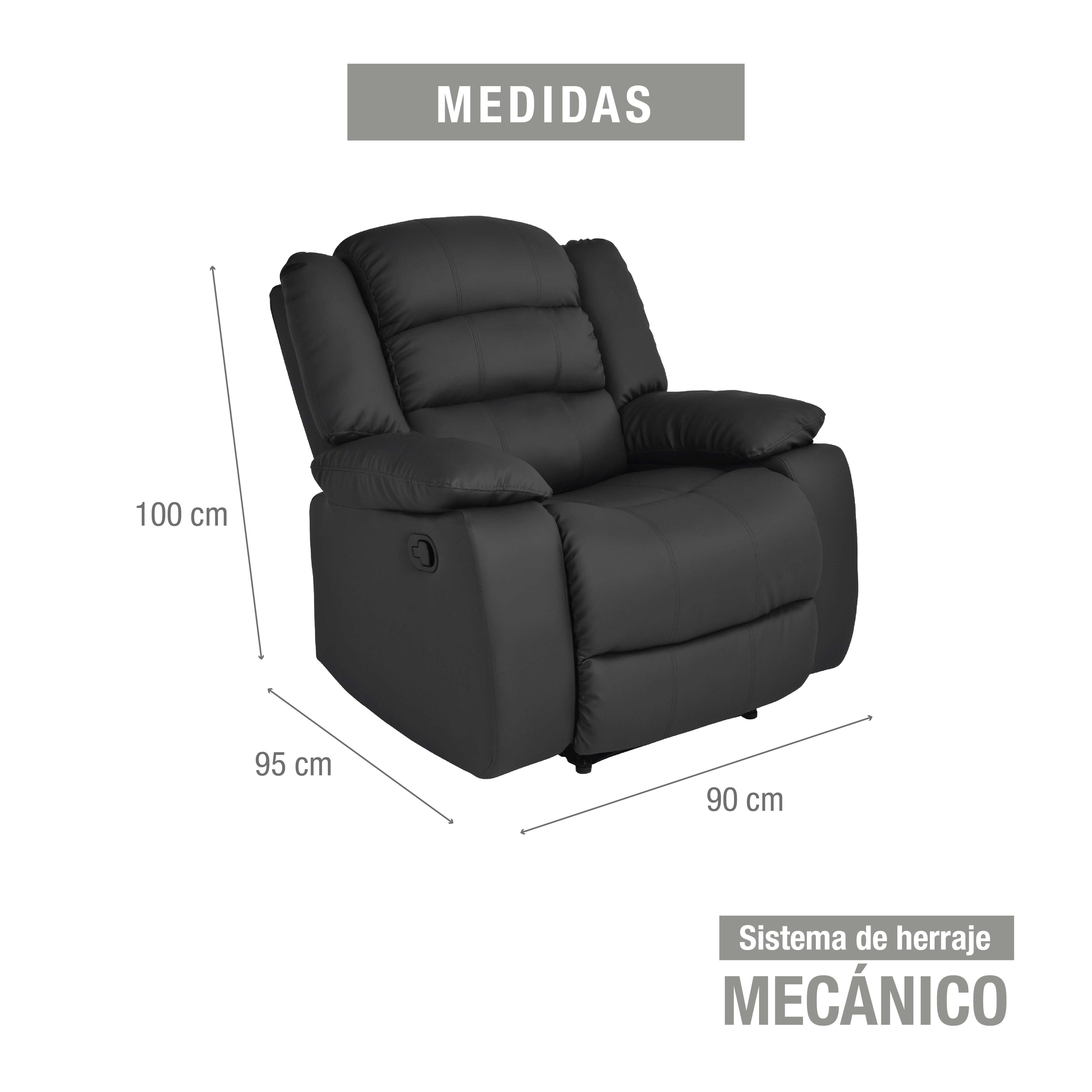 Reclinable dhaka sintetico negro