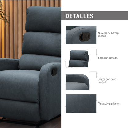 SILLA RECLINABLE ESTÁTICA PEKIN  1 PUESTO  SINTETICO NEGRO