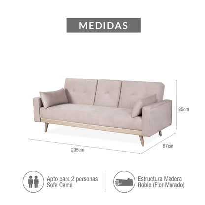 SOFA CAMA NOVA  2.0 MICROFIBRA CRUDO