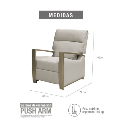 SILLA RECLINABLE FIYI  ESTATICA 1 PUESTO   MICROFIBRA BLANCO