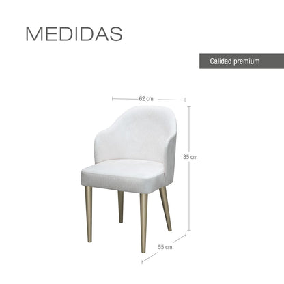 COMEDOR 4 PUESTOS BILBAO MICROFIBRA PERLA CHAMPAN  CRUDO