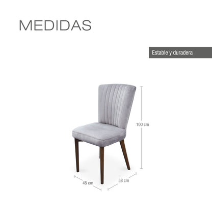 COMEDOR 6 PUESTOS REGINA MICROFIBRA NEGRO NATURAL GRIS PLOMO