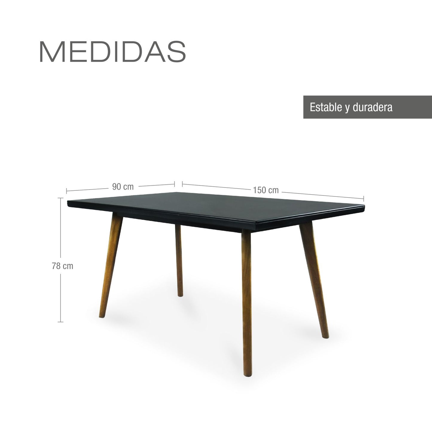COMEDOR 6 PUESTOS REGINA MICROFIBRA NEGRO NATURAL GRIS PLOMO