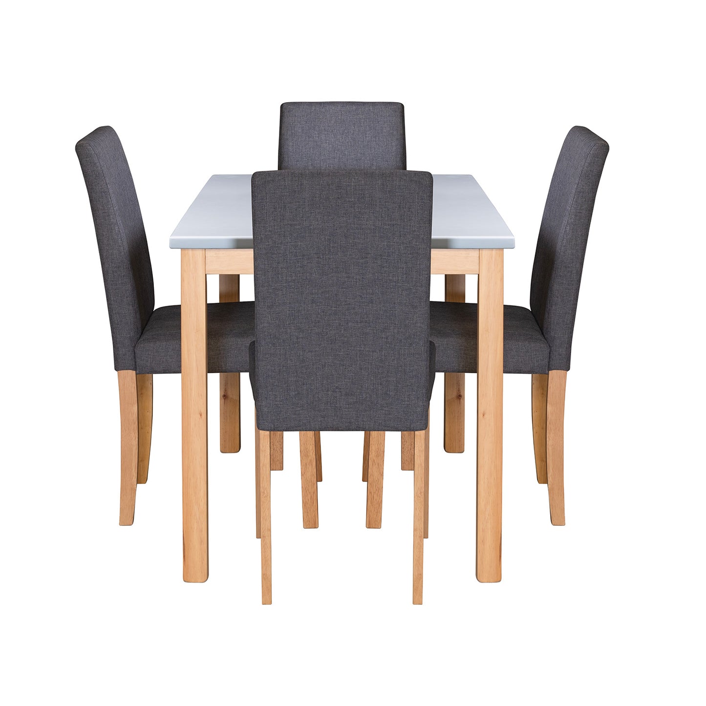 COMEDOR 4 PUESTOS DAYTONA BLANCO NATURAL MICROFIBRA GRIS PLOMO