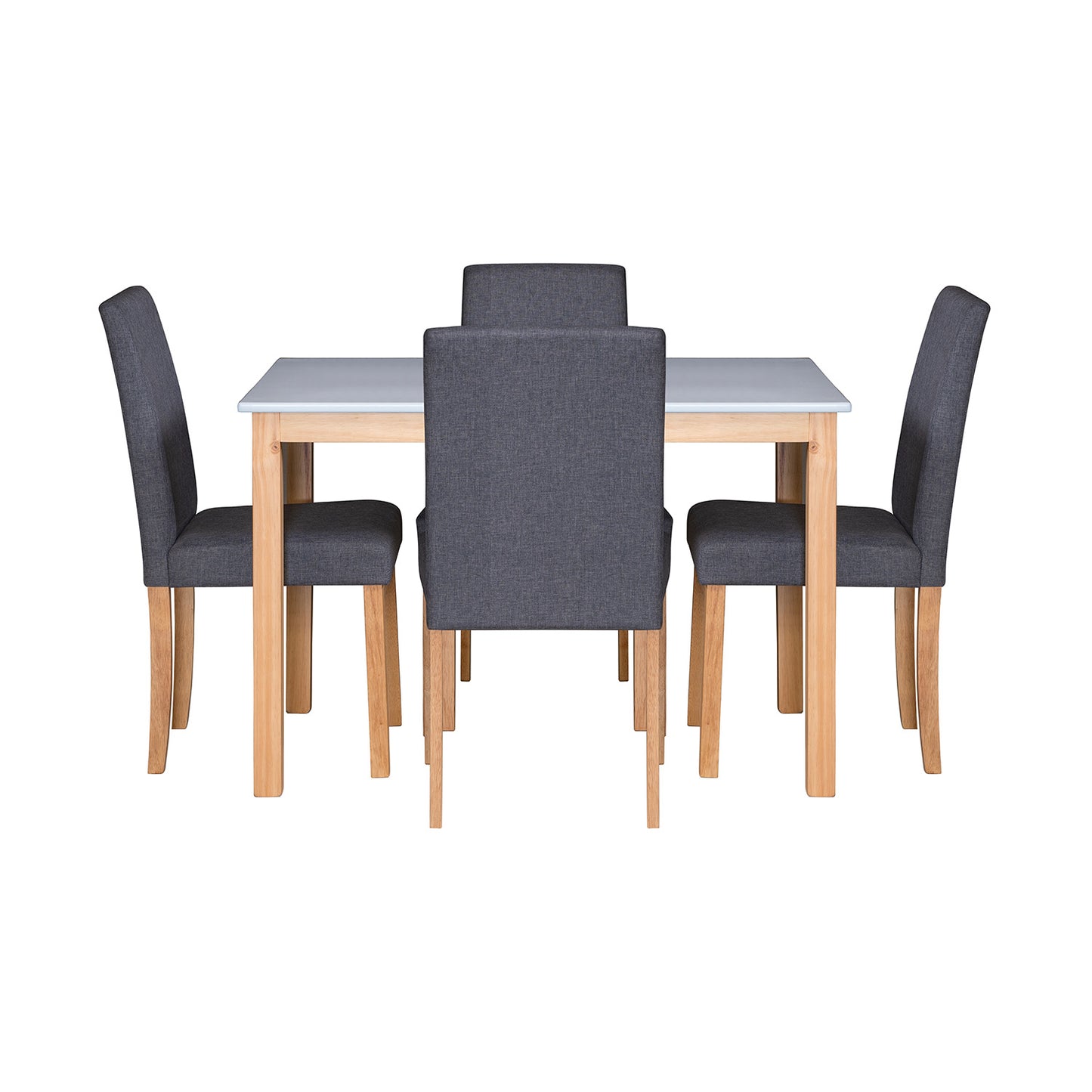 COMEDOR 4 PUESTOS DAYTONA BLANCO NATURAL MICROFIBRA GRIS PLOMO