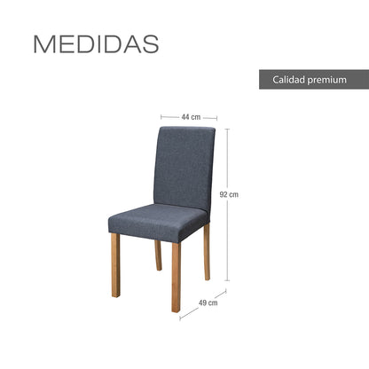 COMEDOR 4 PUESTOS DAYTONA BLANCO NATURAL MICROFIBRA GRIS PLOMO