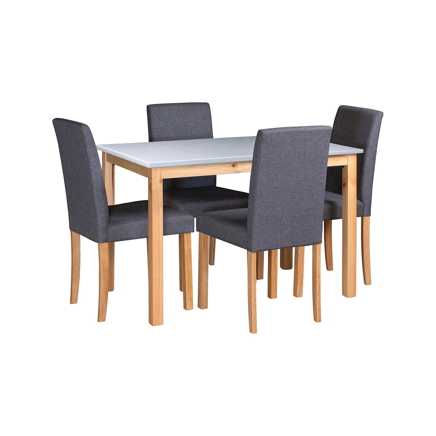 COMEDOR 4 PUESTOS DAYTONA BLANCO NATURAL MICROFIBRA GRIS PLOMO