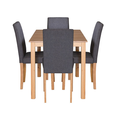 COMEDOR 4 PUESTOS DAYTONA NATURAL NATURAL MICROFIBRA GRIS PLOMO