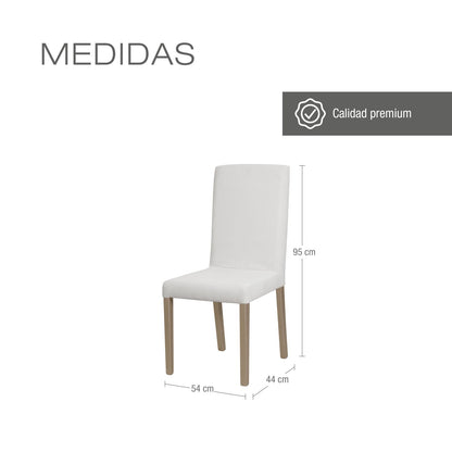 COMEDOR 4 PUESTOS DALY  BLANCO CHAMPAÑA  MICROFIBRA CRUDO