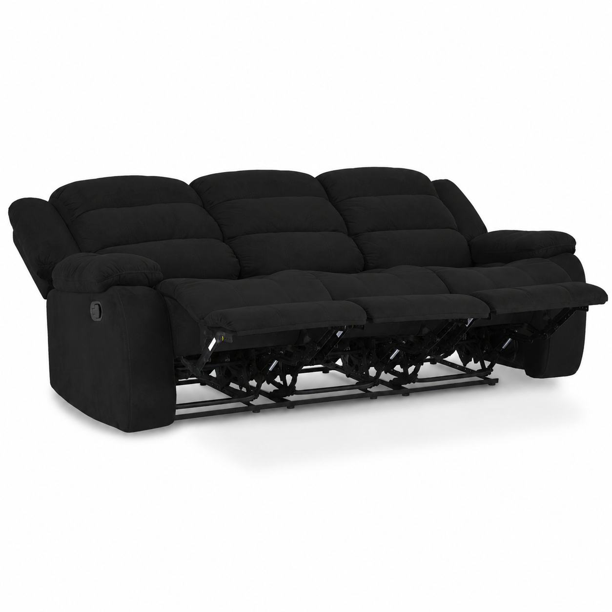Sofá Reclinable Dhaka 3 Puestos Microfibra negro