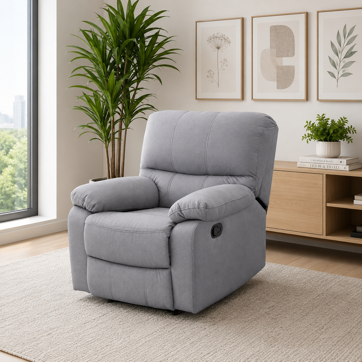 Silla reclinable Gales gris plata