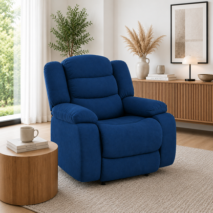 Silla reclinable grand estatica 1 puesto microfibra azul