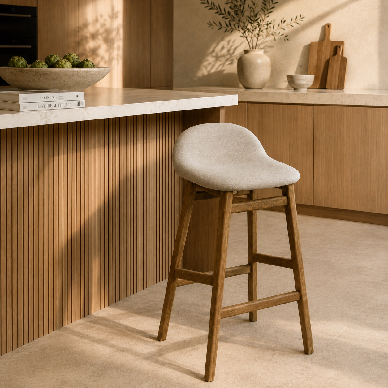 Silla Bar Marzo microfibra Camel
