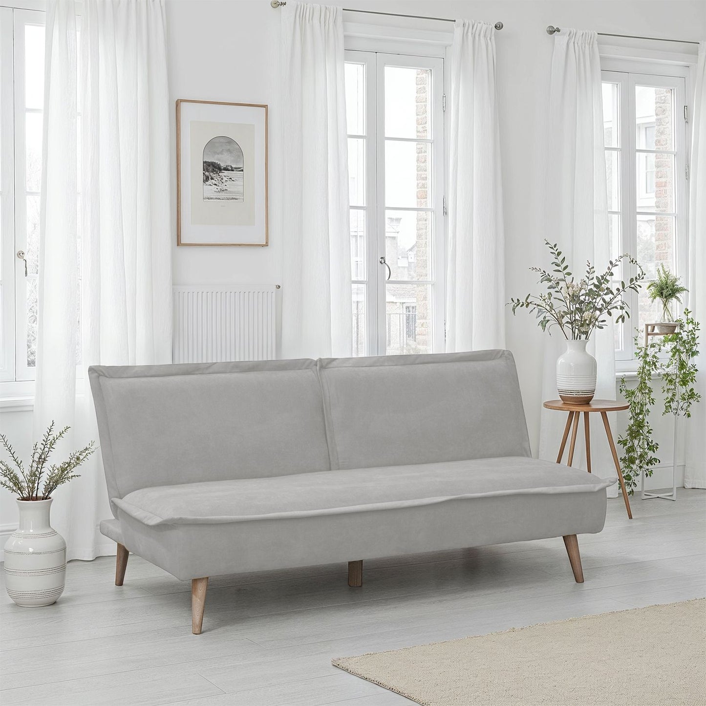 SOFA CAMA DALLAS  MICROFIBRA PLATA