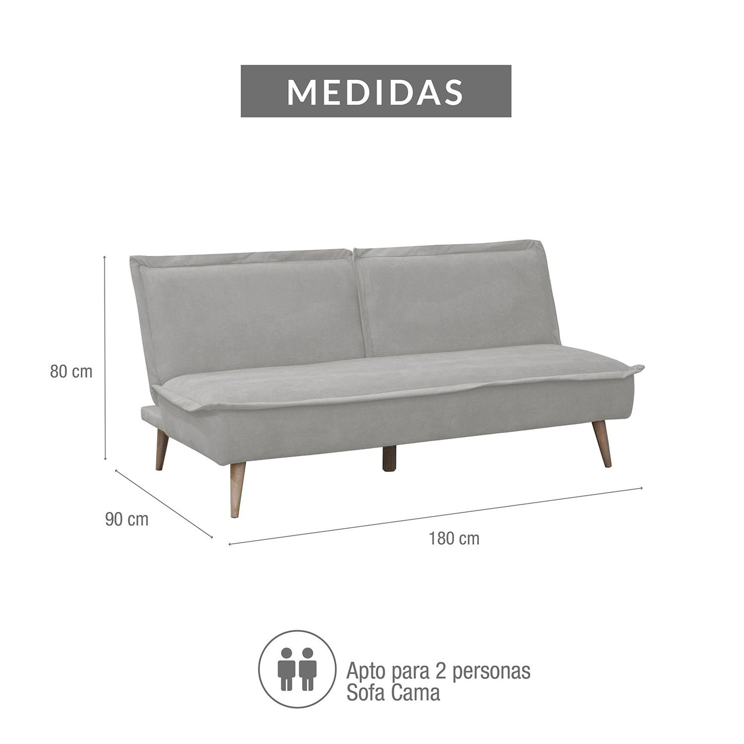SOFA CAMA DALLAS  MICROFIBRA PLATA