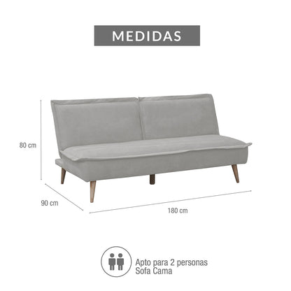 SOFA CAMA DALLAS  MICROFIBRA PLATA