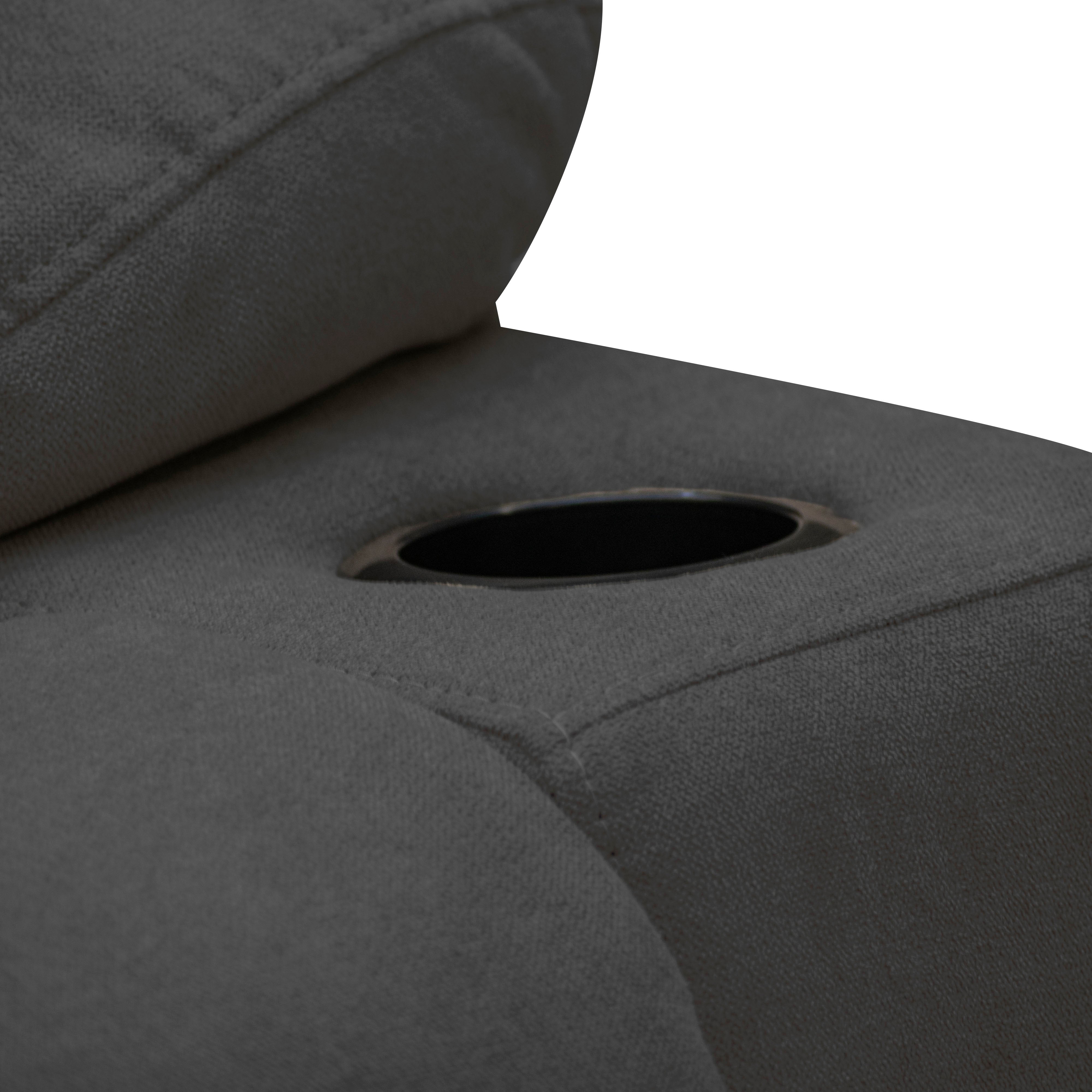 Reclinable Houston Eléctrica con Masaje – Microfibra Gris Plomo