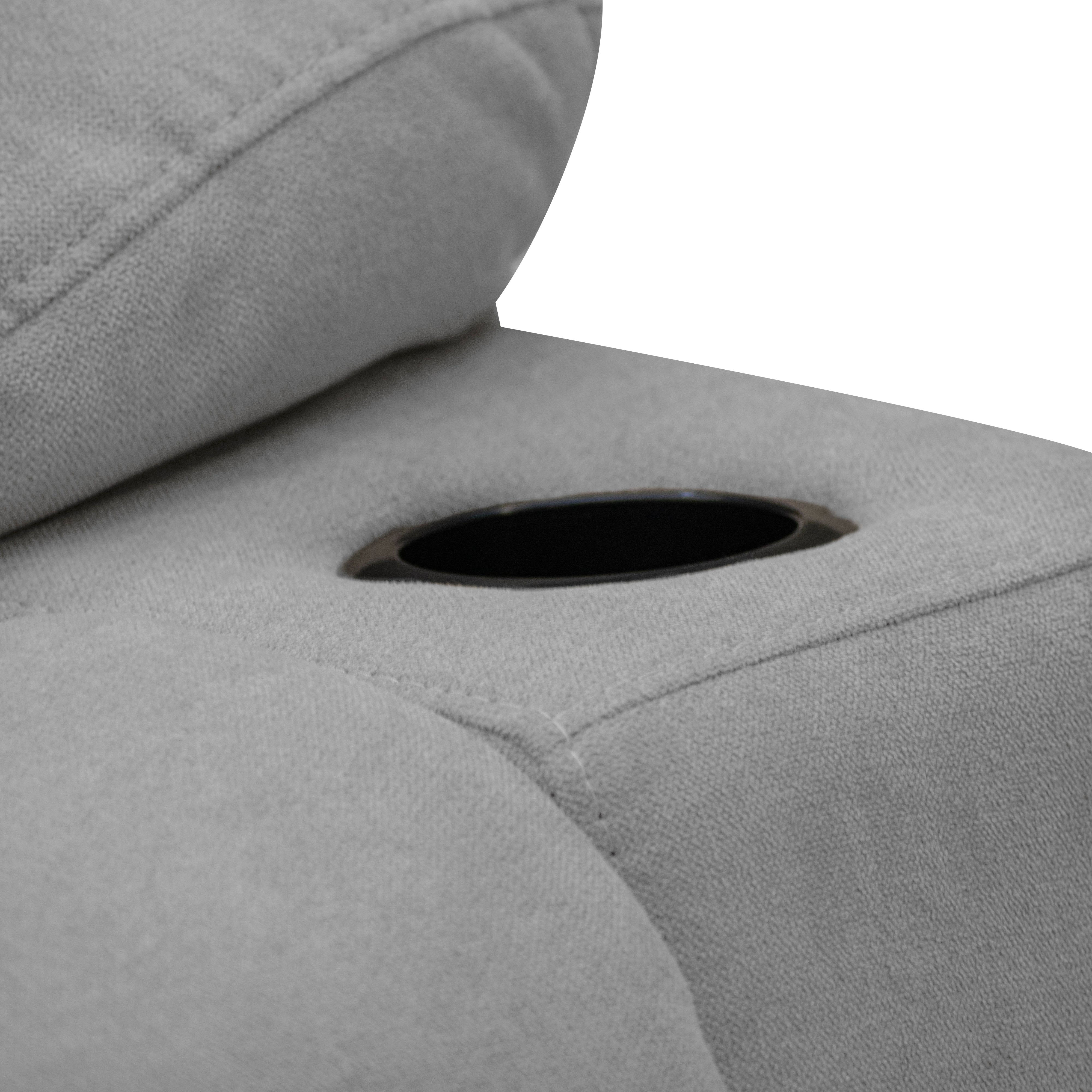 Silla reclinable estática Houston con masaje microfibra plata