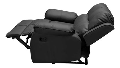 Sofá reclinable Ginebra 2 puestos Sintético negro