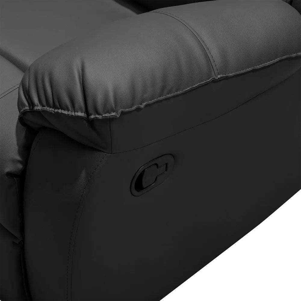 Sofá reclinable Ginebra 2 puestos Sintético negro