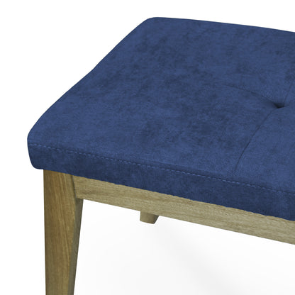 BANCA COMEDOR BURGOS NATURAL OSCURO MICROFIBRA AZUL