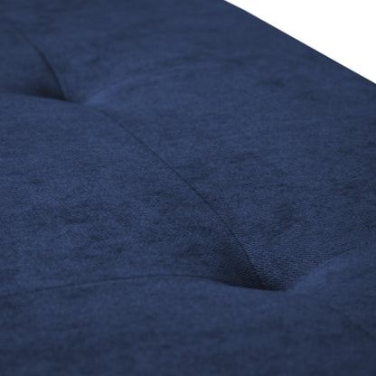 BANCA COMEDOR BURGOS NATURAL OSCURO MICROFIBRA AZUL