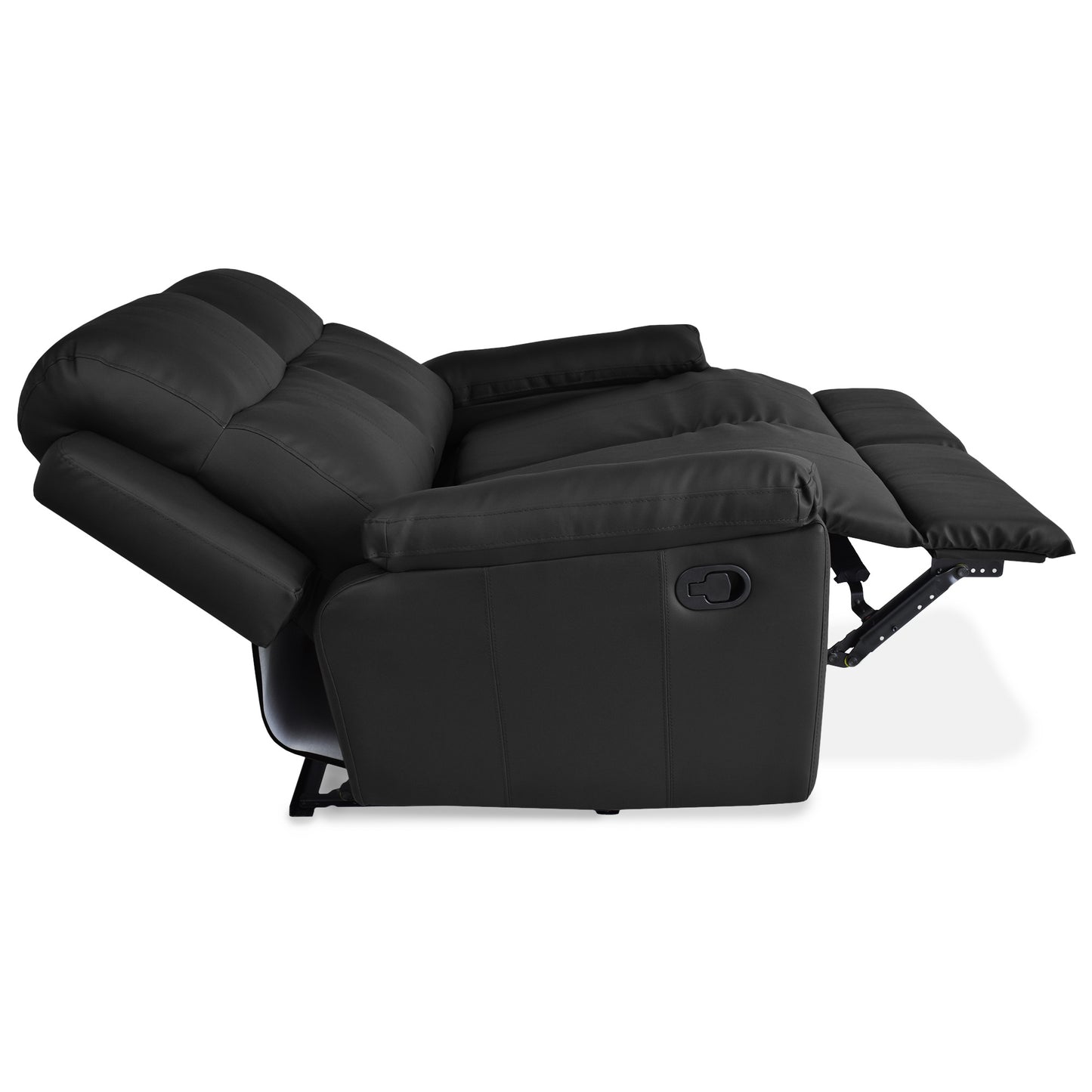 SOFA RECLINABLE  MARSELLA 2 PUESTOS TIPO SINTETICO NEGRO
