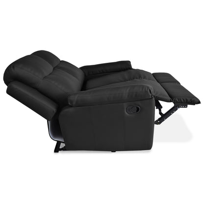 SOFA RECLINABLE  MARSELLA 2 PUESTOS TIPO SINTETICO NEGRO