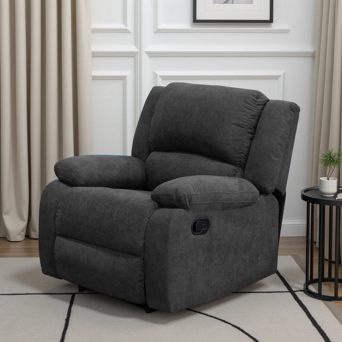 Reclinable Sull estática Microfibra Gris Plomo