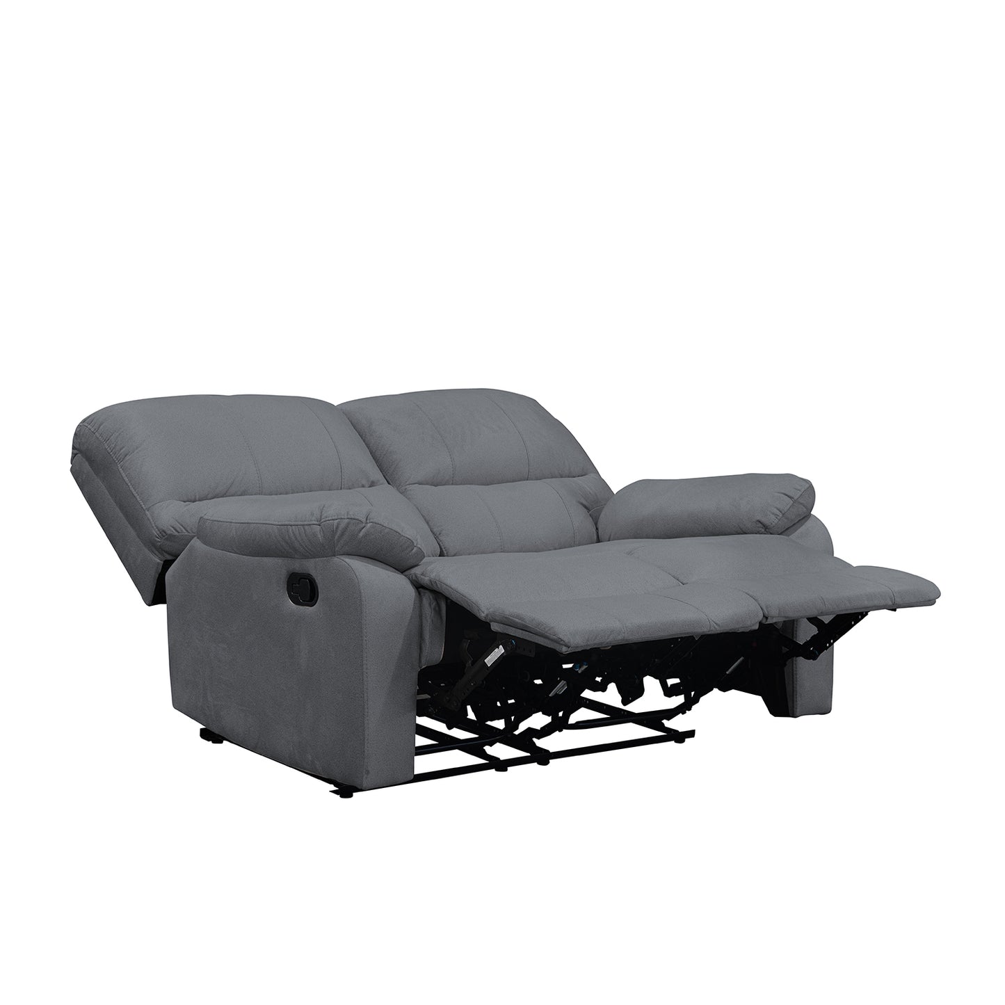 SOFA RECLINABLE GALL  2 PUESTOS ESTATICO MICROFIBRA GRIS PLOMO