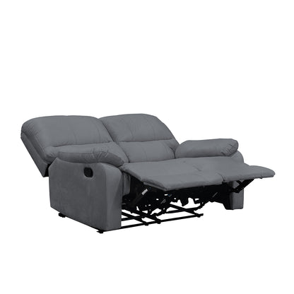 SOFA RECLINABLE GALL  2 PUESTOS ESTATICO MICROFIBRA GRIS PLOMO