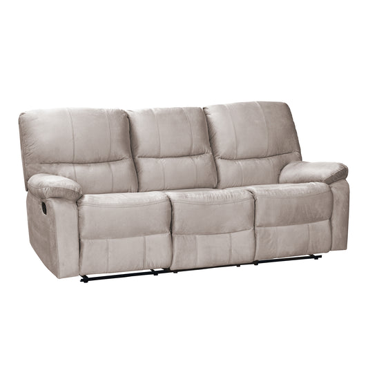 SOFA RECLINABLE  GALL 3 PUESTOS MICROFIBRA CRUDO