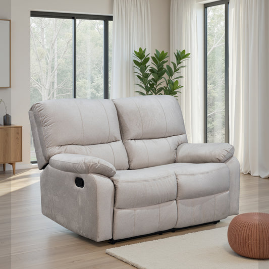 SOFA RECLINABLE GALL 2 PUESTOS ESTATICO MICROFIBRA CRUDO