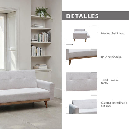 SOFA CAMA  MARK  MICROFIBRA  MARFIL