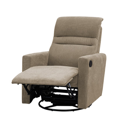 SILLA RECLINABLE MECEDORA GIRATORIA ARTHUR 1 PUESTO  MICROFIBRA TAUPE