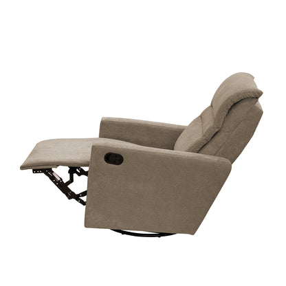 SILLA RECLINABLE MECEDORA GIRATORIA ARTHUR 1 PUESTO  MICROFIBRA TAUPE