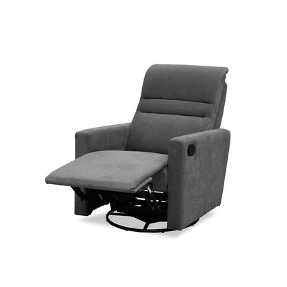 SILLA RECLINABLE MECEDORA GIRATORIA ARTHUR  1 PUESTO  MICROFIBRA HUMO