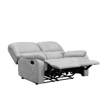 Sofa reclinable gales 2 puestos estatico microfibra gris claro