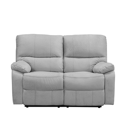 SOFA RECLINABLE GALL 2 PUESTOS ESTATICO MICROFIBRA PLATA