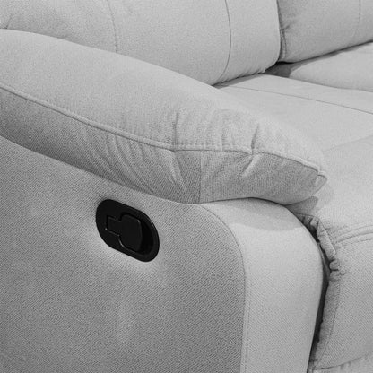 Sofa reclinable gales 2 puestos estatico microfibra gris claro
