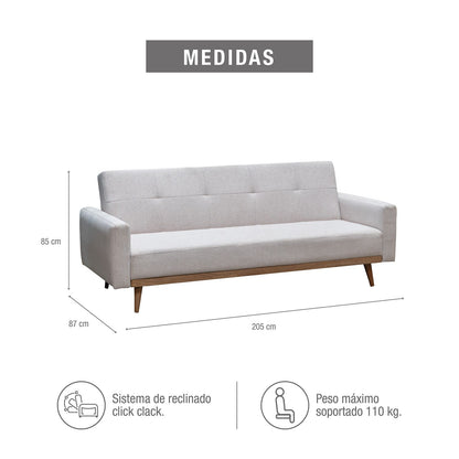 SOFA CAMA  MARK  MICROFIBRA  MARFIL