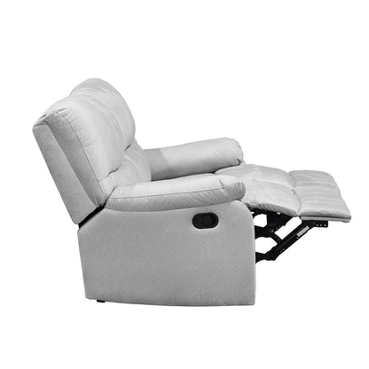 Sofa reclinable gales 2 puestos estatico microfibra gris claro