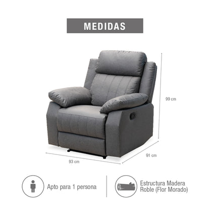 SILLA RECLINABLE DHAKA  GRIS