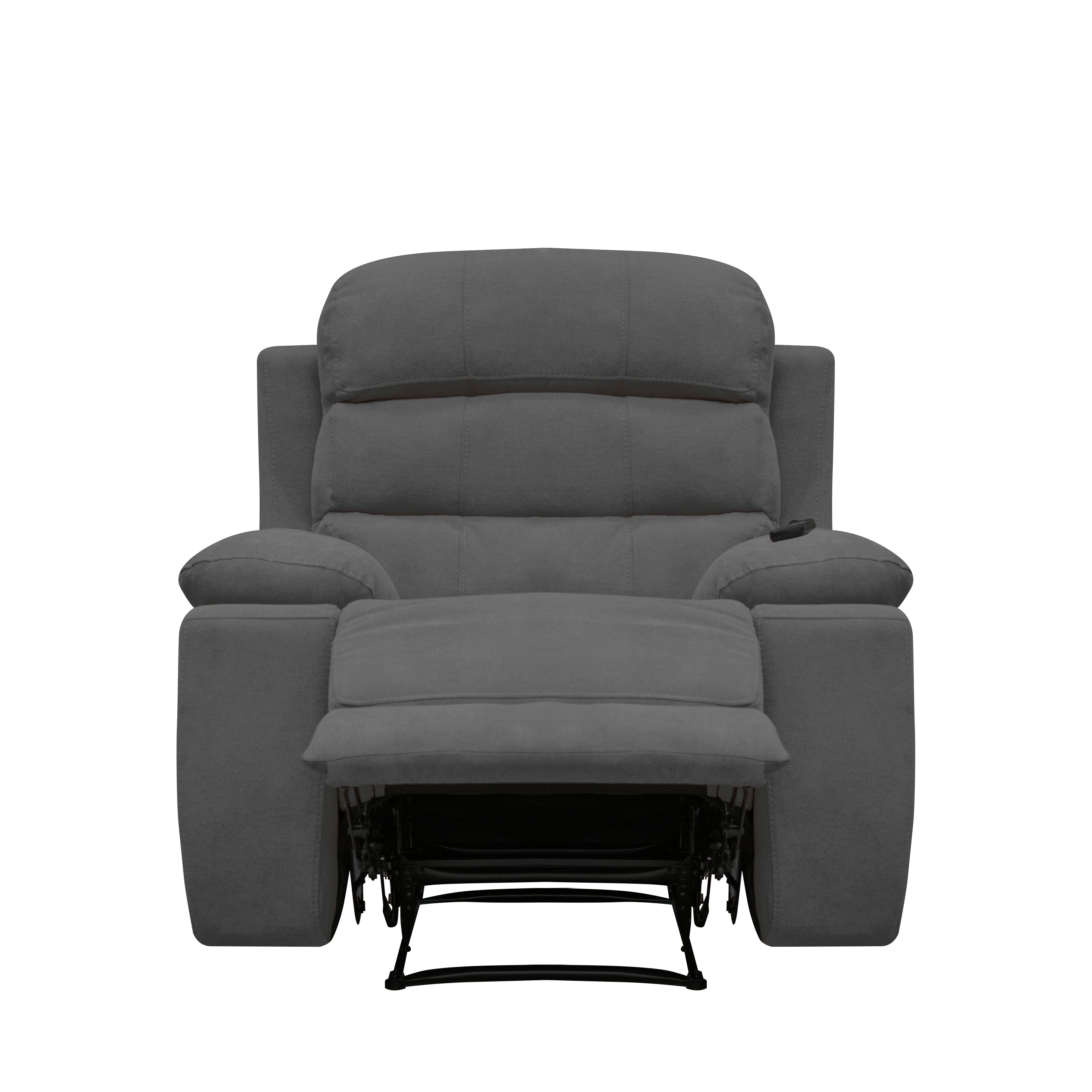 Reclinable Houston Eléctrica con Masaje – Microfibra Gris Plomo