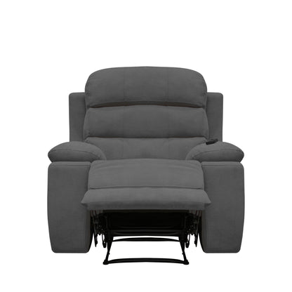 Reclinable Houston Eléctrica con Masaje – Microfibra Gris Plomo