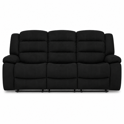 Sofá Reclinable Dhaka 3 Puestos Microfibra negro